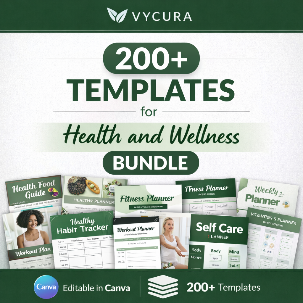 200+ Canva Templates for Health & Wellness Bundle